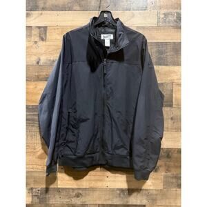 Duluth Trading Nylon Windbreaker Rain Shell Bomber Jacket– Black–Men L